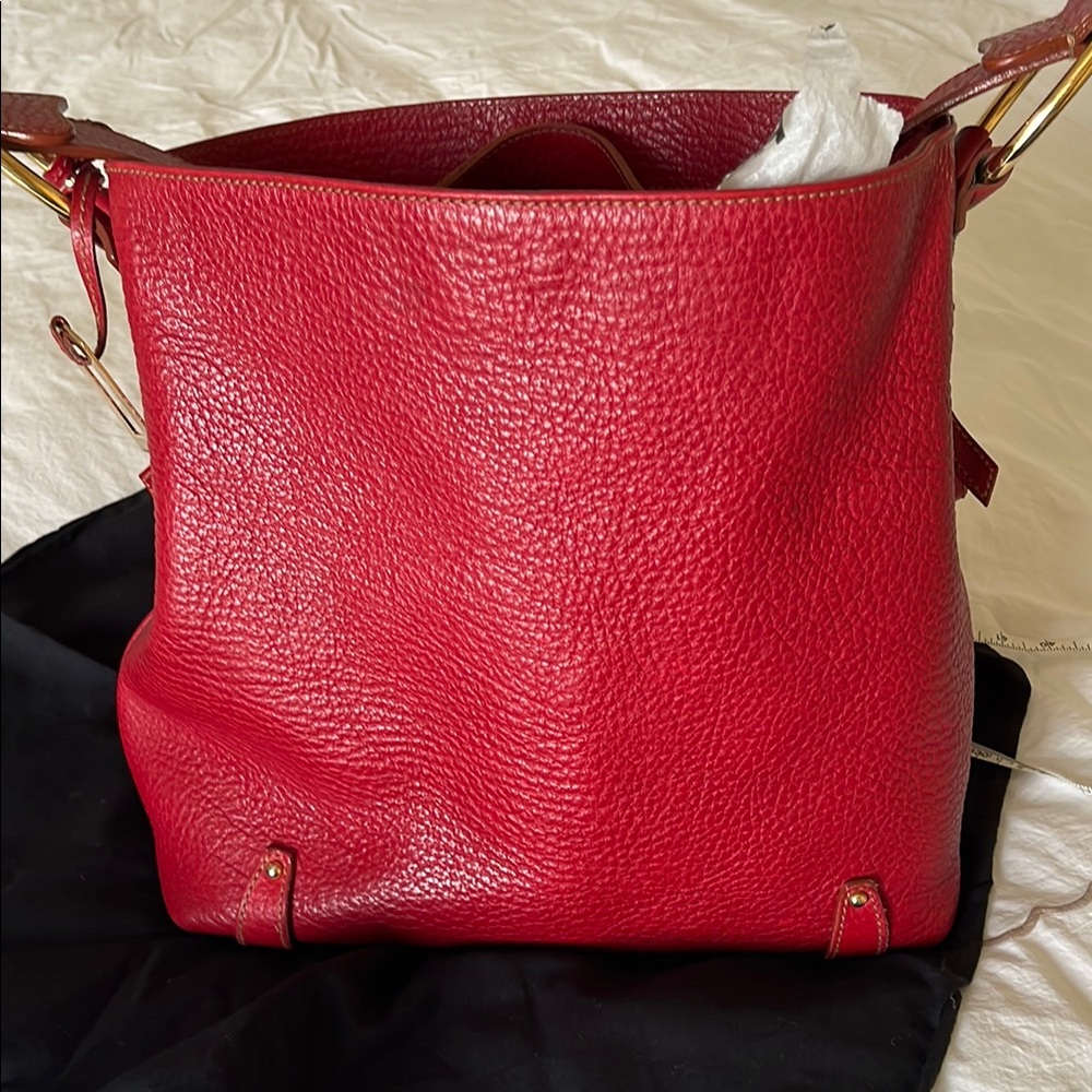 Elegant Red Leather Tote Bag